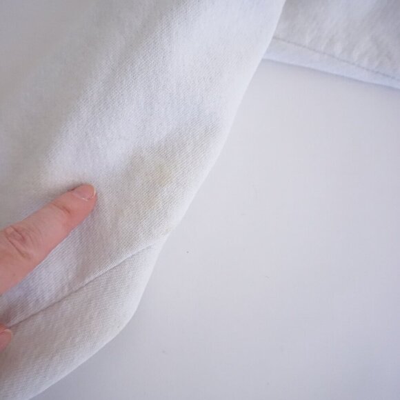 VTG '90s Lee Cotton Blend White Black Will Watch Plymouth Ma Crewneck Sweater L - Picture 10 of 10